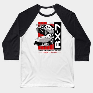 Mazda Rx7 White Baseball T-Shirt